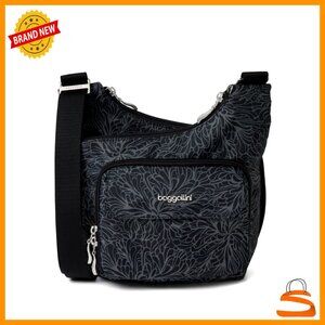 Lightweight Nylon Crossbody Bag with RFID Wristlet, Multiple Pockets